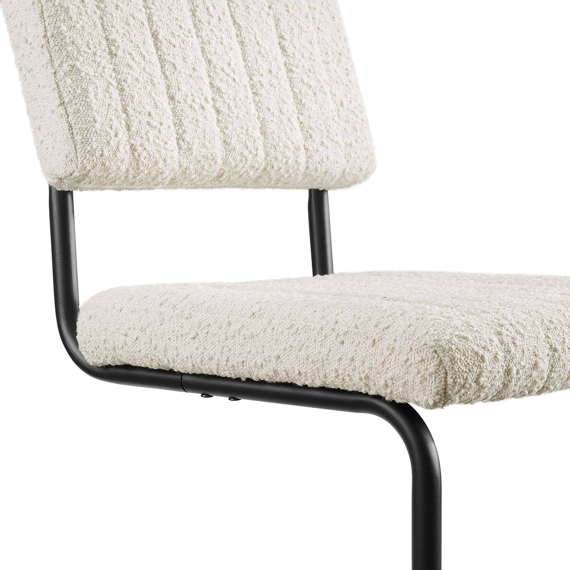 Alt View 6. Modway - Parity Boucle Dining Side Chairs Set of 2 by Modway - Black Ivory.