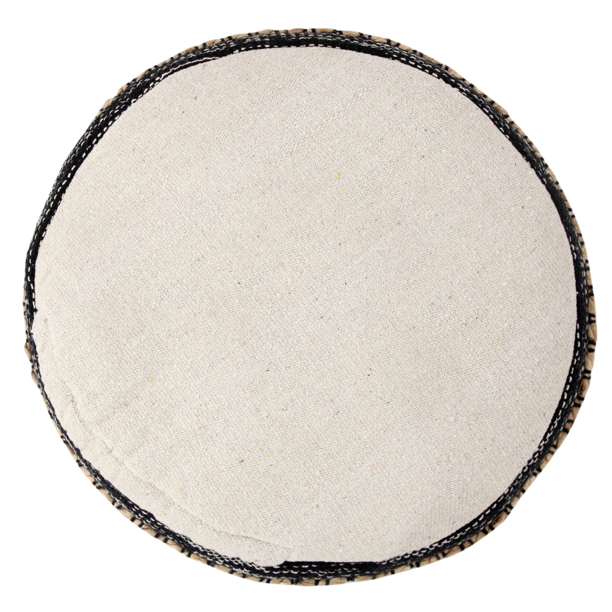 Left. Hivvago - Hivvago 18 Inch x 18 Inch x 14 Inch  Inch Pouff Ottomans - Black, White.