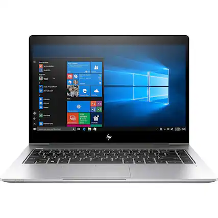 Front. HP - 840 G6 14" Refurbished 1920x1080 FHD - Intel 8th Gen Core i7-8665U - Intel UHD Graphics 620 with 16GB and 512GB - SSD - Silver.