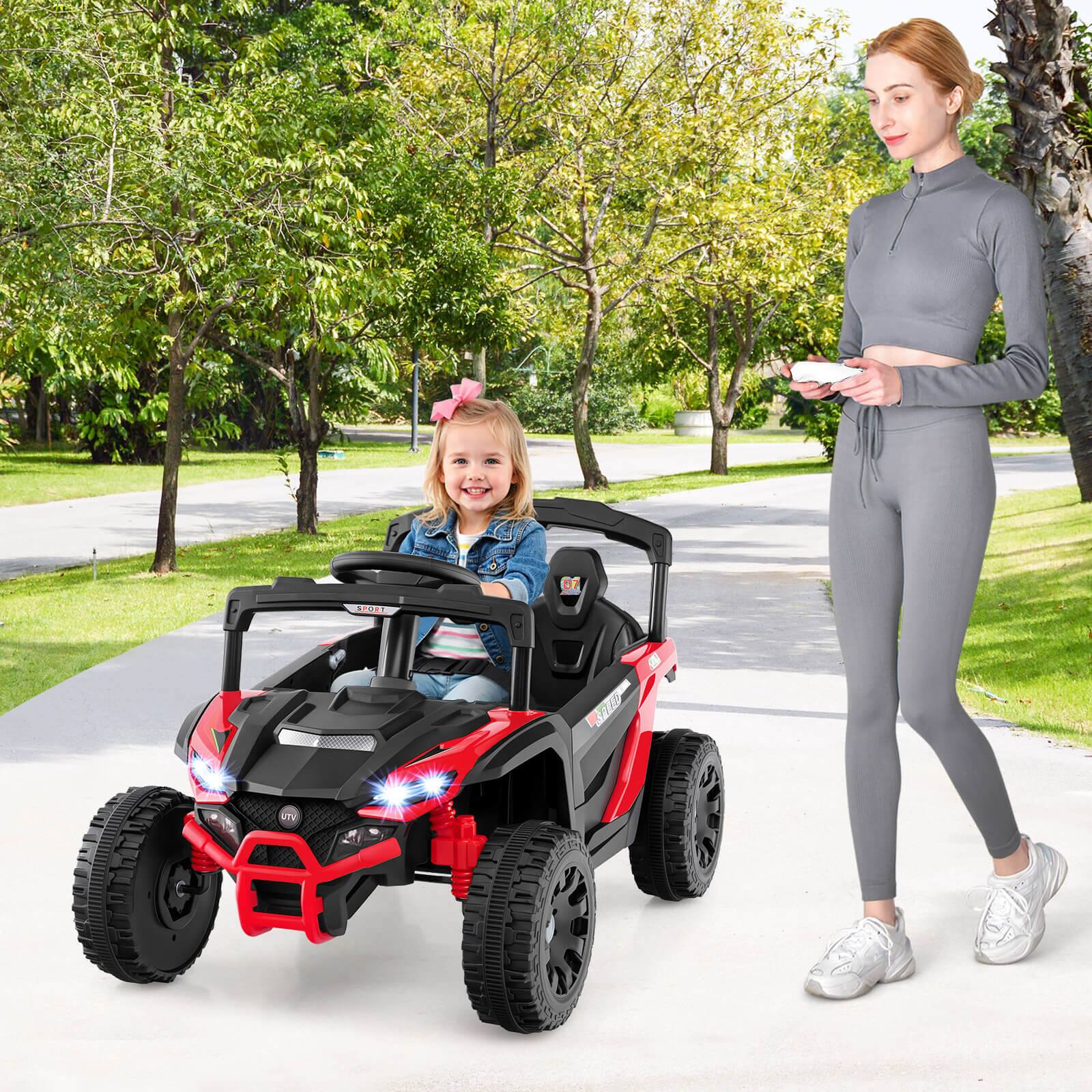 Alt View 1. Costway - Costway 12V Kids Ride On Car Battery Powered Electric Remote Control LED Lights Music - Red,Black.