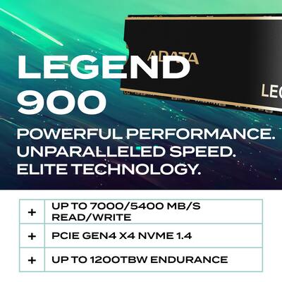 ADATA 1TB SSD Legend 900 PCIe Gen4x4 NVMe M.2 Internal Gaming SSD ADATA 1TB SSD Legend 900 PCIe Gen4x4 NVMe M.2 Internal Gaming SSD
