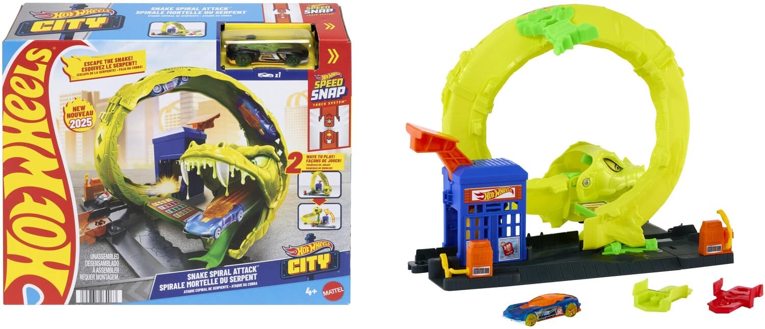 Mattel Hot Wheels City Snake Spiral Attack Collectibles Multicolor