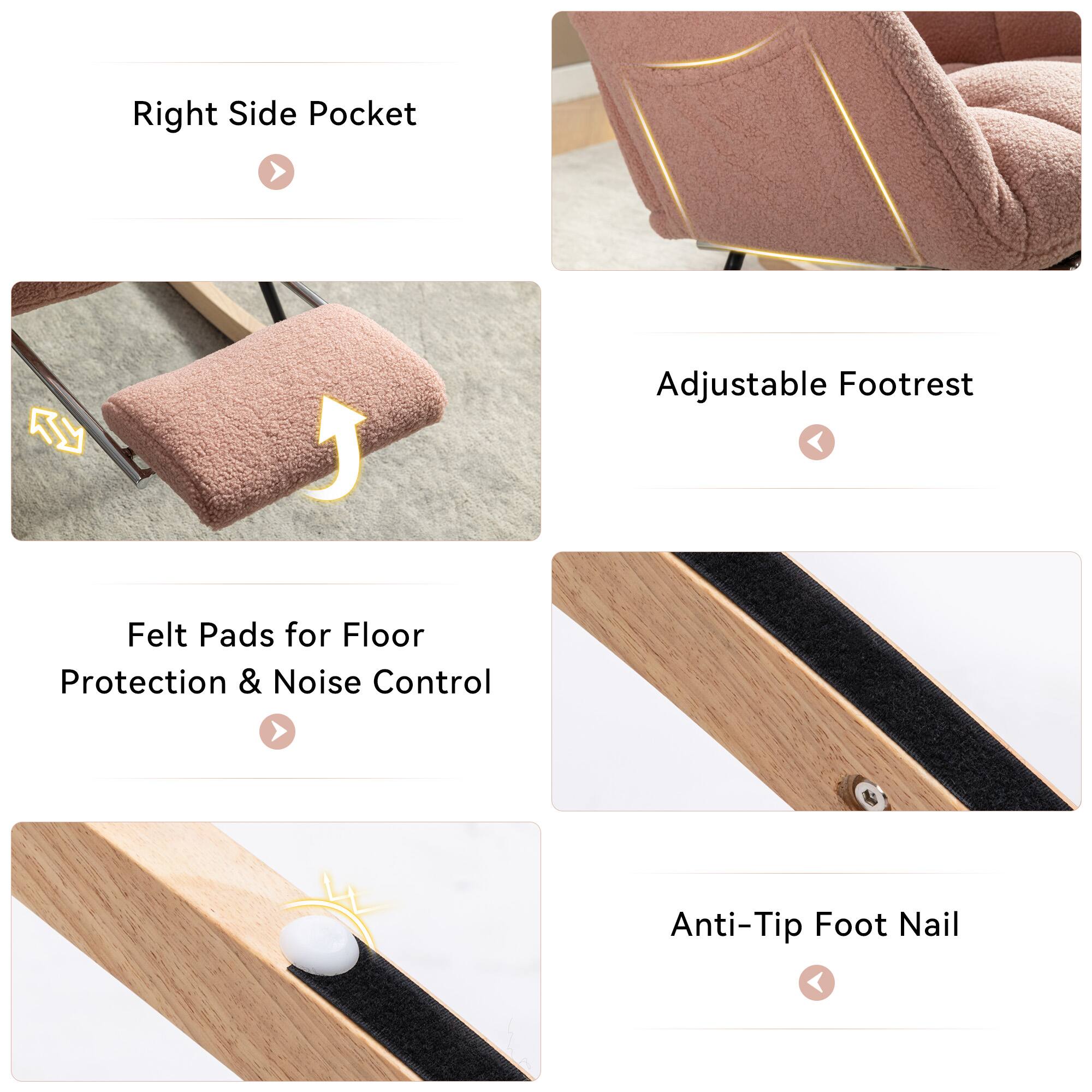 Right Side Pocket  
Adjustable Footrest  
Felt Pads for Floor Protection & Noise Control  
Anti-Tip Foot Nail