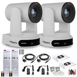 2 x PTZOptics Move 4K PTZ Camera with 30x Zoom (White) (PT30X-4K-WH-G3) + 2 x Wall Mount