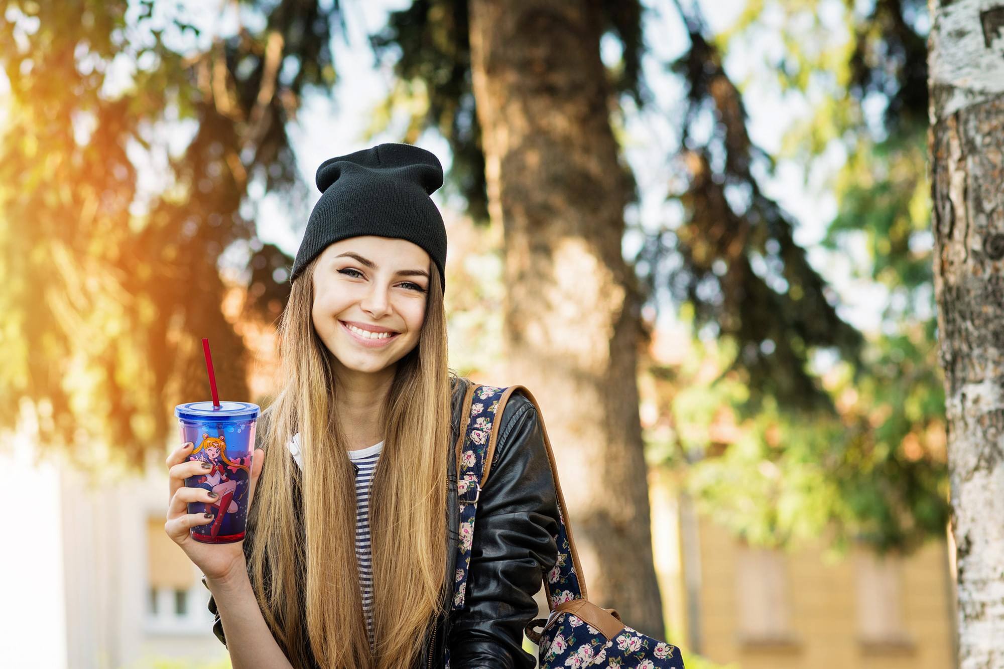 Alt View 4. Just Funky - Sailor Moon Confetti Plastic Tumbler Cup With Lid & Straw | Holds 16 Ounces - Blue.