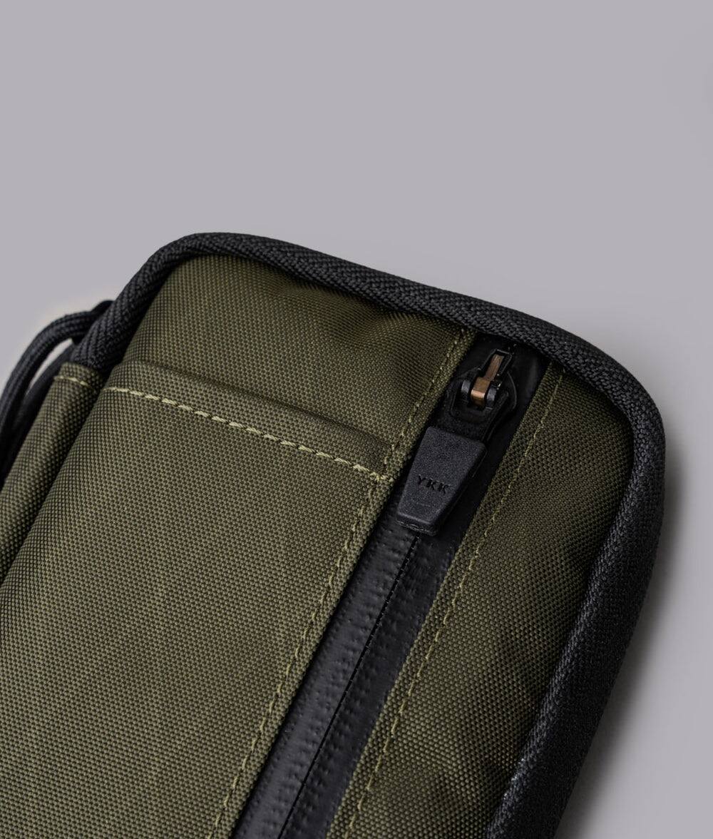 Alt View 2. ALPAKA - EDC Organizer Pouch with 6 Slip Pockets, 5 Elastic Loops, YKK AquaGuard Zipper, X-Pac/Axogrid, HUB Compatible - Olive Green X-Pac X42.