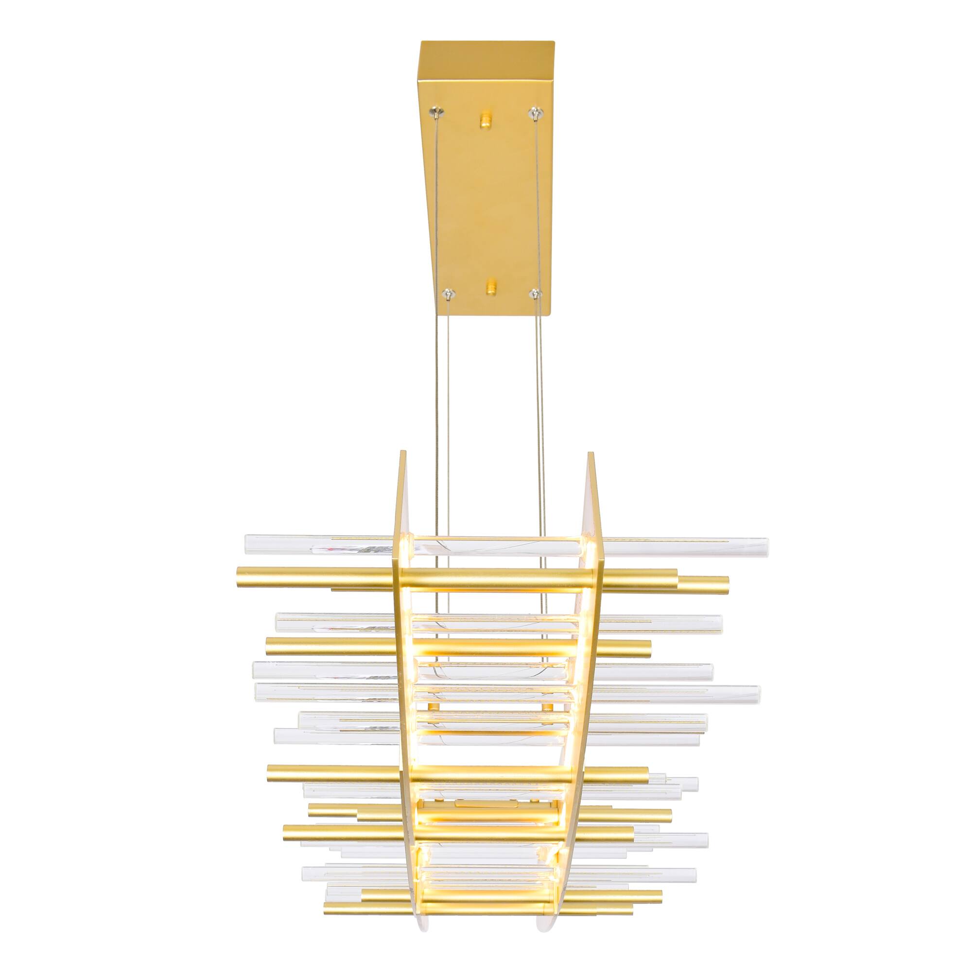 Left. CWI Lighting - Gondola LED Chandelier With Satin Gold Finish - Satin Gold.