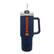 Front. The Fanatic Group - Syracuse Orange 40oz. Stainless Tumbler with Handle & Removable Straw - Navy.