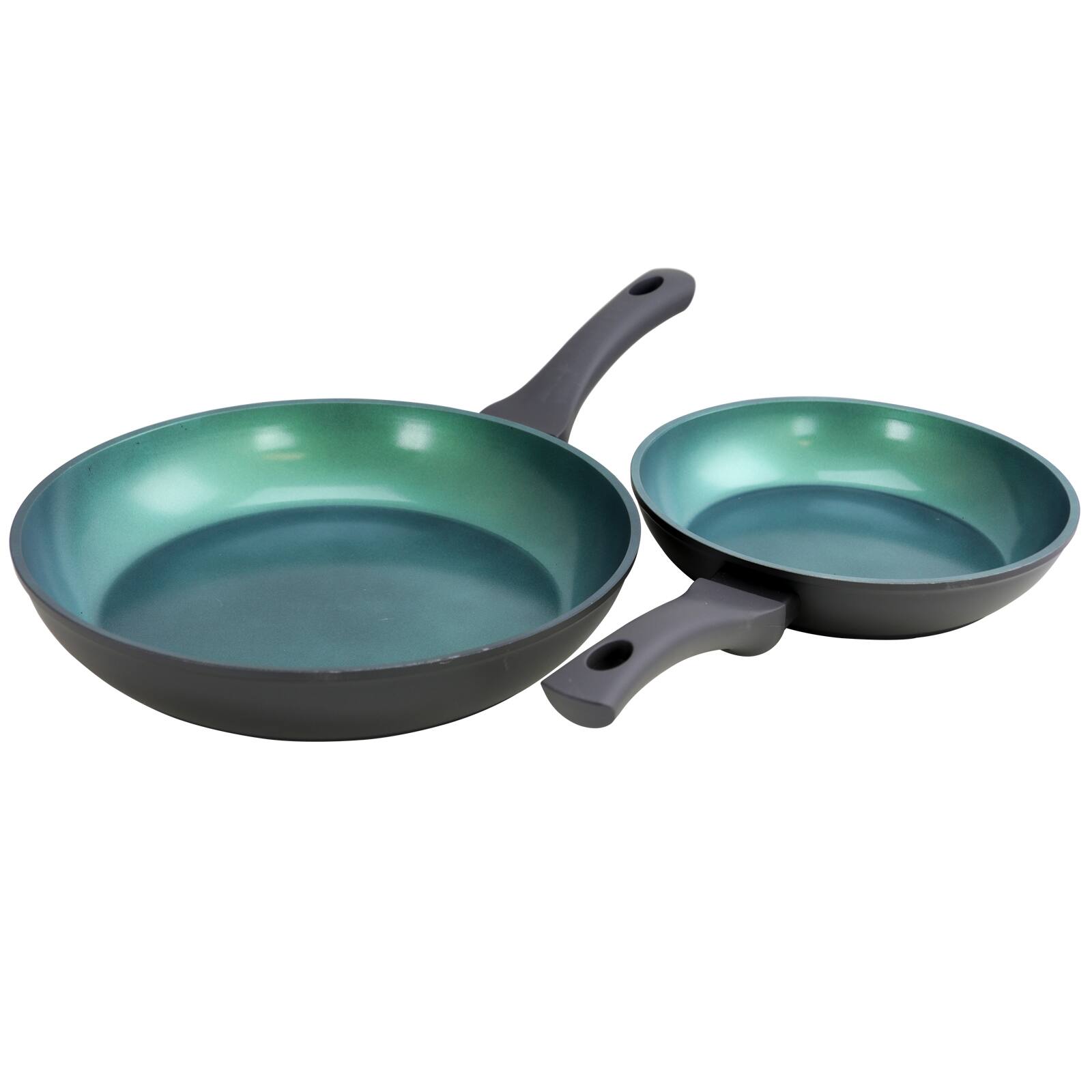 Alt View 7. Gibson - Gibson Home Equinox  2 Piece Ceramic Non-Stick Fry Pan Set in Matte Charcoal Grey - Charcoal.