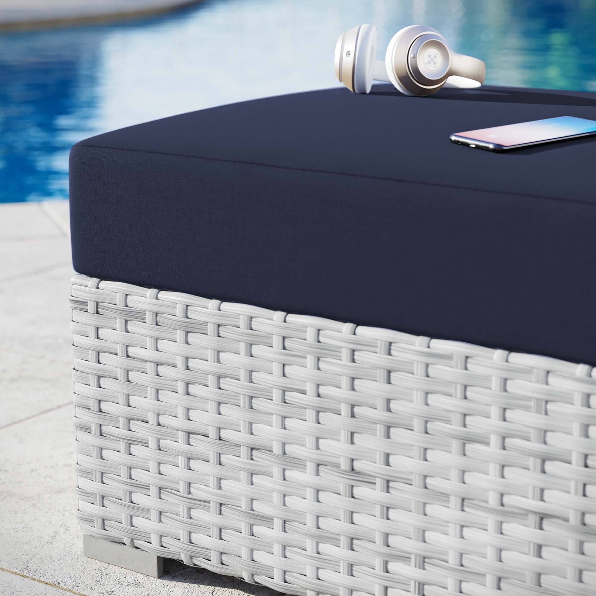 Back. Modway - Convene Outdoor Patio Ottoman by Modway - Light Gray Navy.