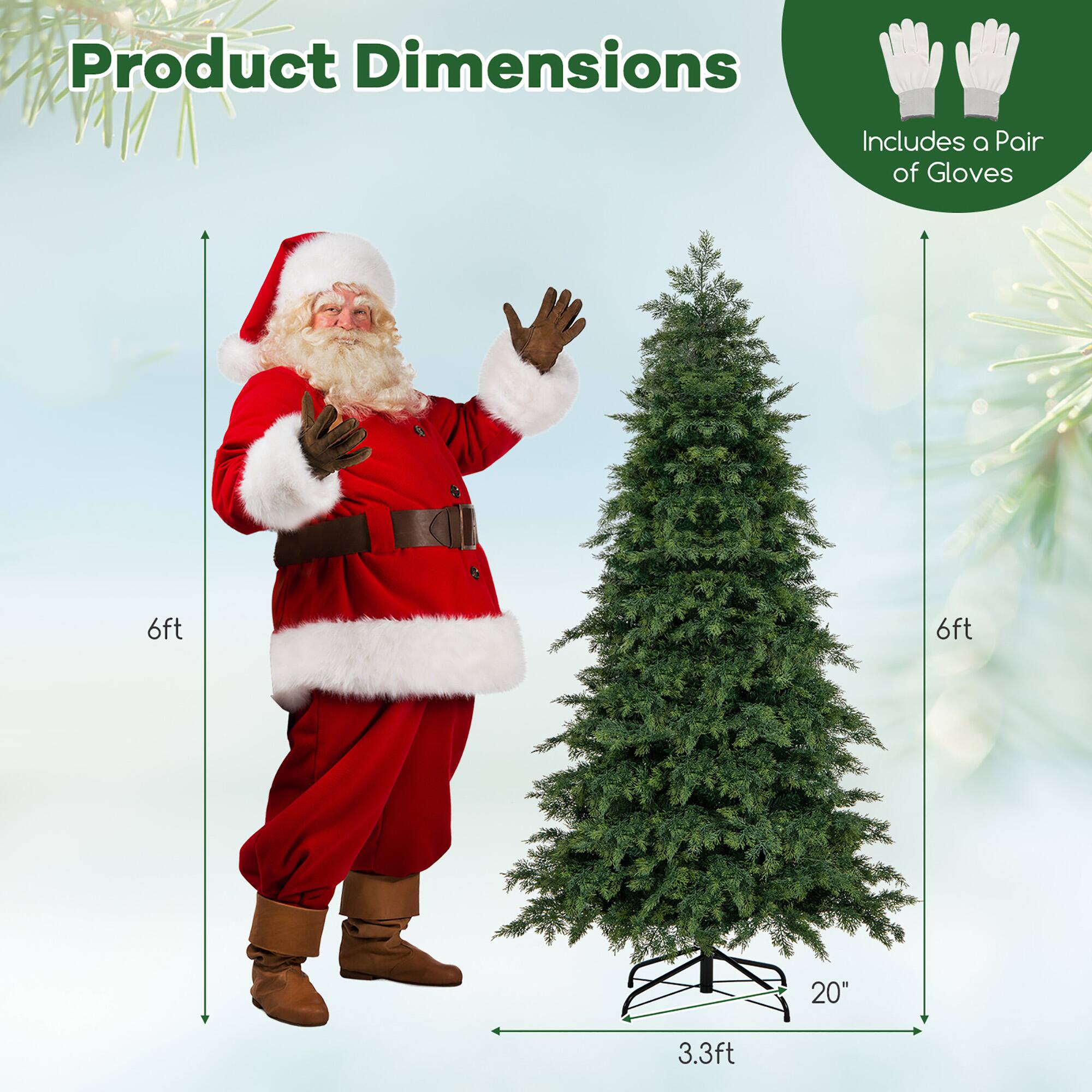 Product Dimensions

Includes a Pair of Gloves

6ft  
6ft  
20"  
3.3ft