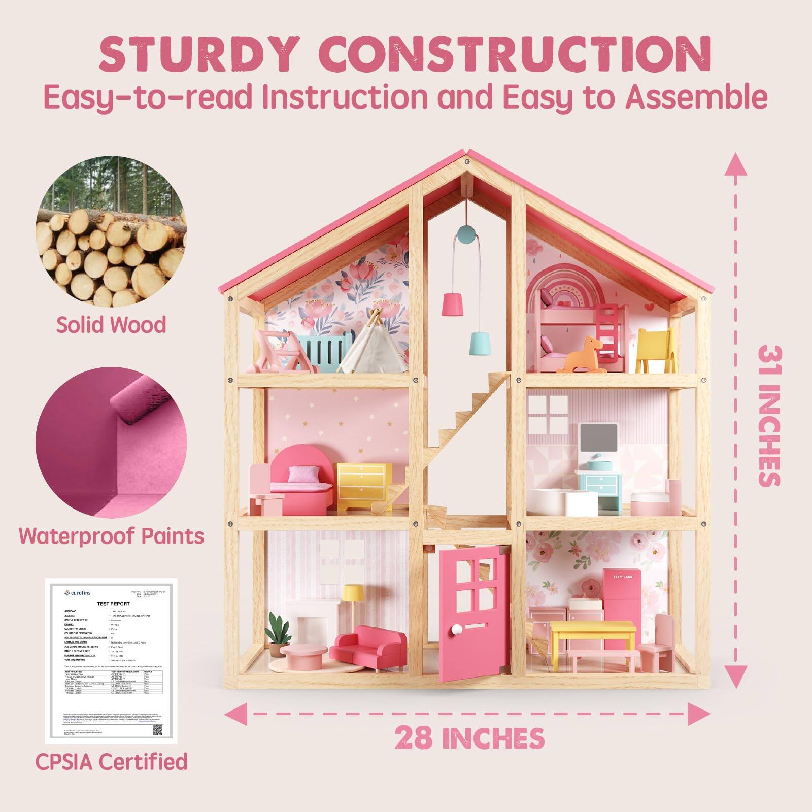 STURDY CONSTRUCTION  
Easy-to-read Instruction and Easy to Assemble

Solid Wood  
Waterproof Paints  
CPSIA Certified

31 INCHES  
28 INCHES