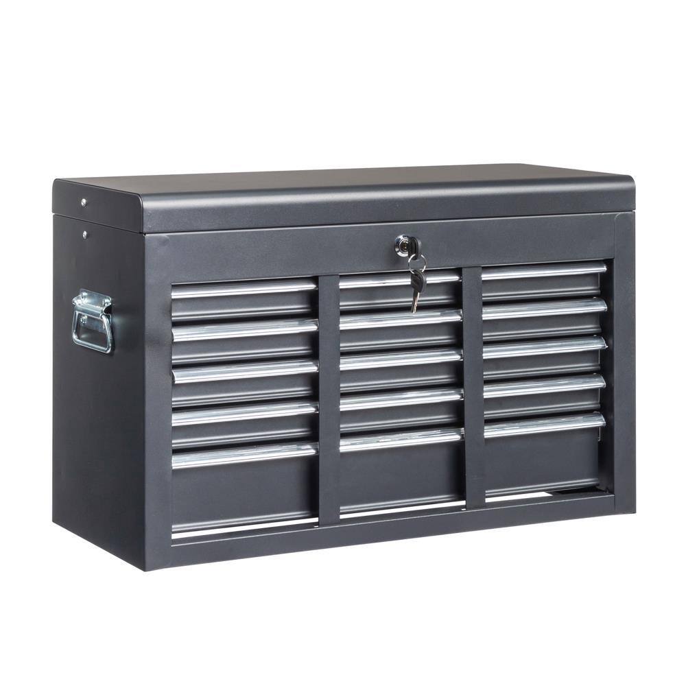 Angle. Winado - 5-Drawer Tool Chest Metal Tool Storage Cabinet Tools Storage Cabinet Organizer with 5 Drawers & Locking System & Keys - Black.