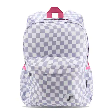 Front. J World - J World Unisex Oz 17" Daily Backpack For School And Travel - Lavender Checkers - LAVENDER.