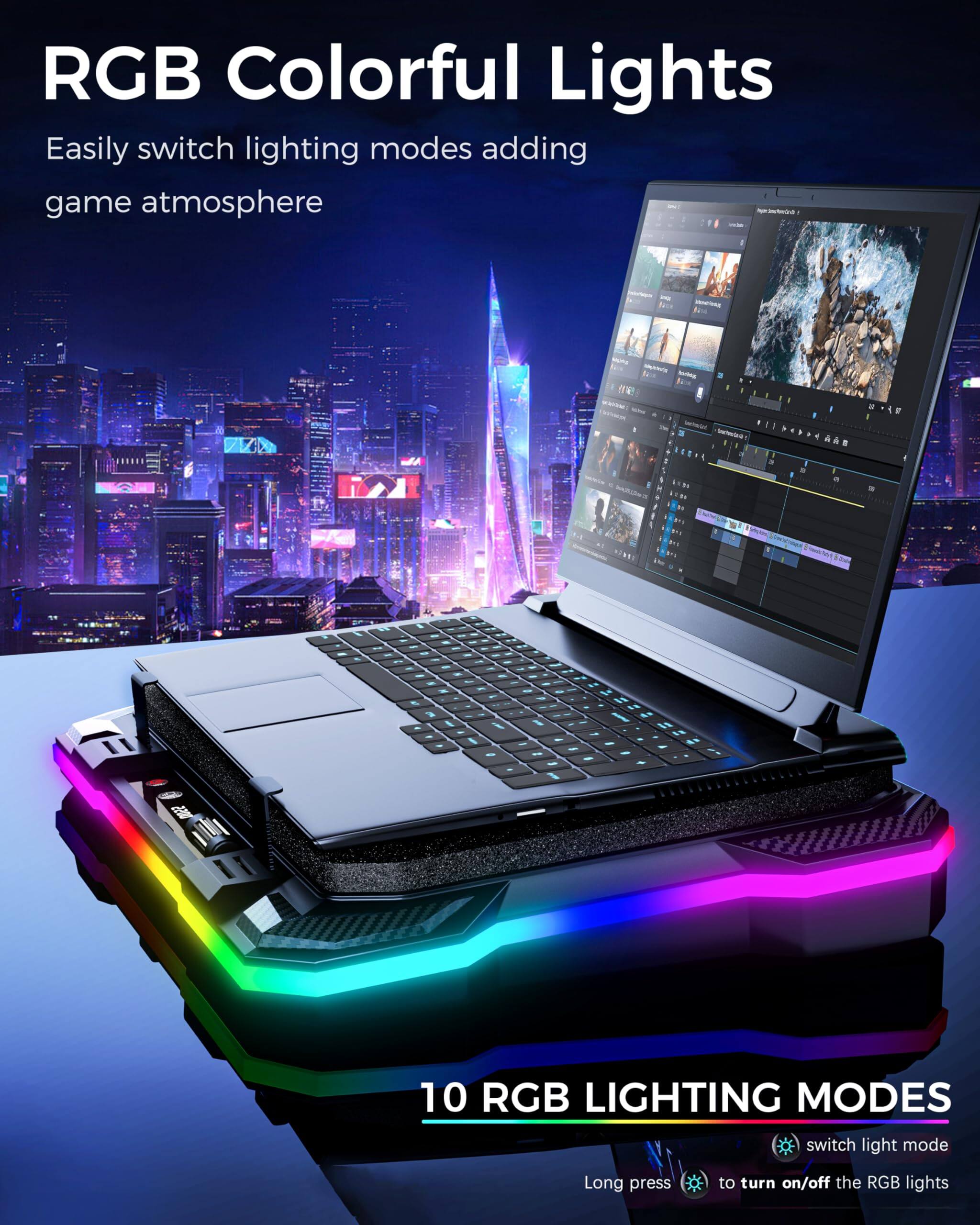 RGB Colorful Lights  
Easily switch lighting modes adding game atmosphere  

10 RGB LIGHTING MODES  
switch light mode  
Long press # to turn on/off the RGB lights