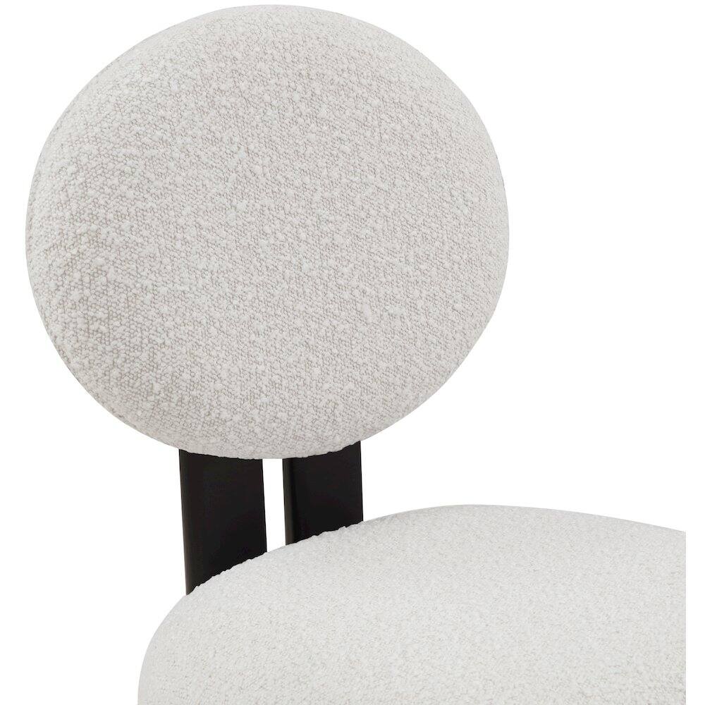 Alt View 4. Meridian Furniture - Napa Cream Boucle Fabric Dining Chair, Set of 2 - Beige.