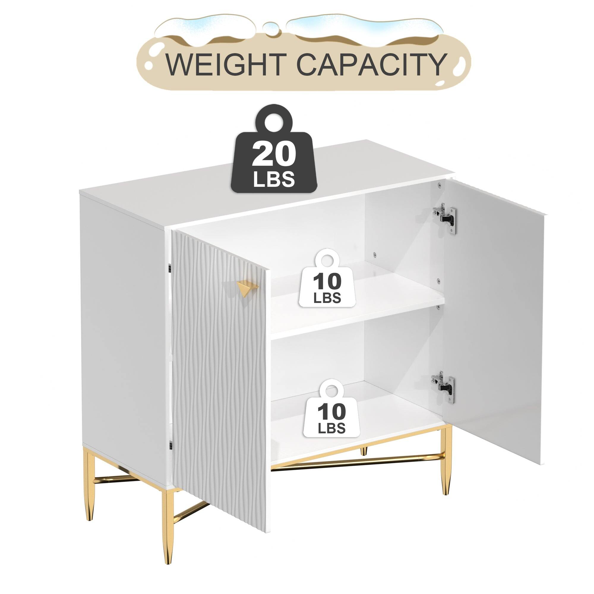 WEIGHT CAPACITY 20 LBS
10 LBS
10 LBS