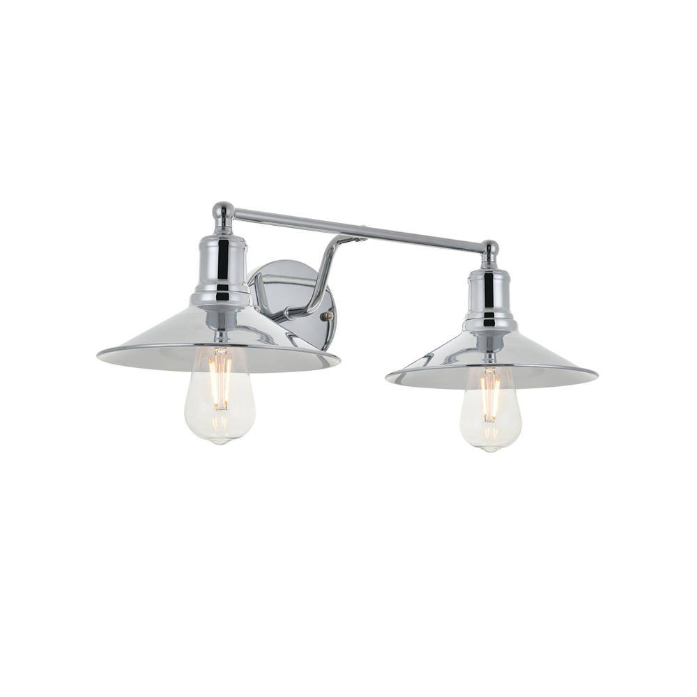 Alt View 4. Living District - Etude 2 light chrome Wall Sconce - Chrome.