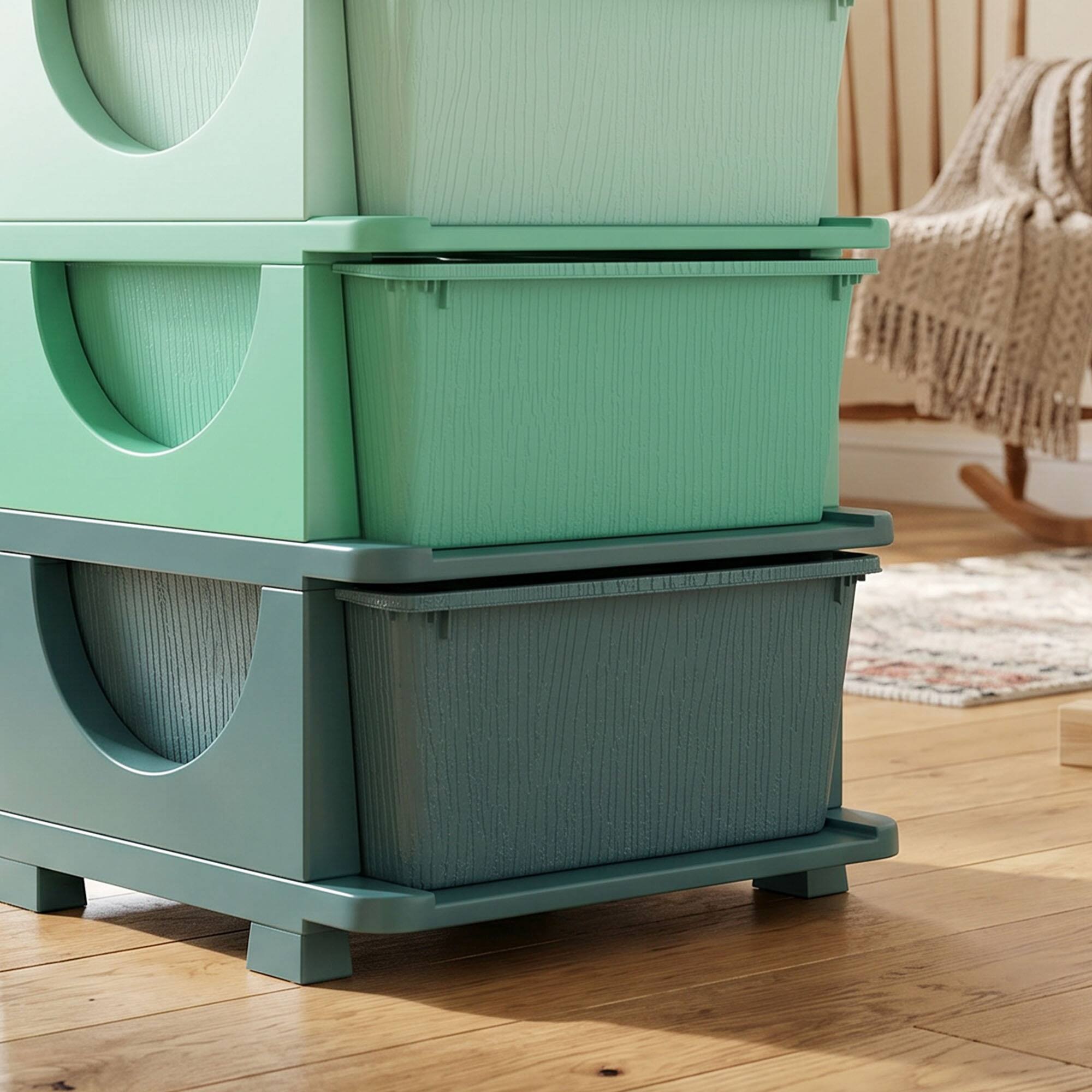 Alt View 8. Qaba - Tier Kids Storage Unit - Green.