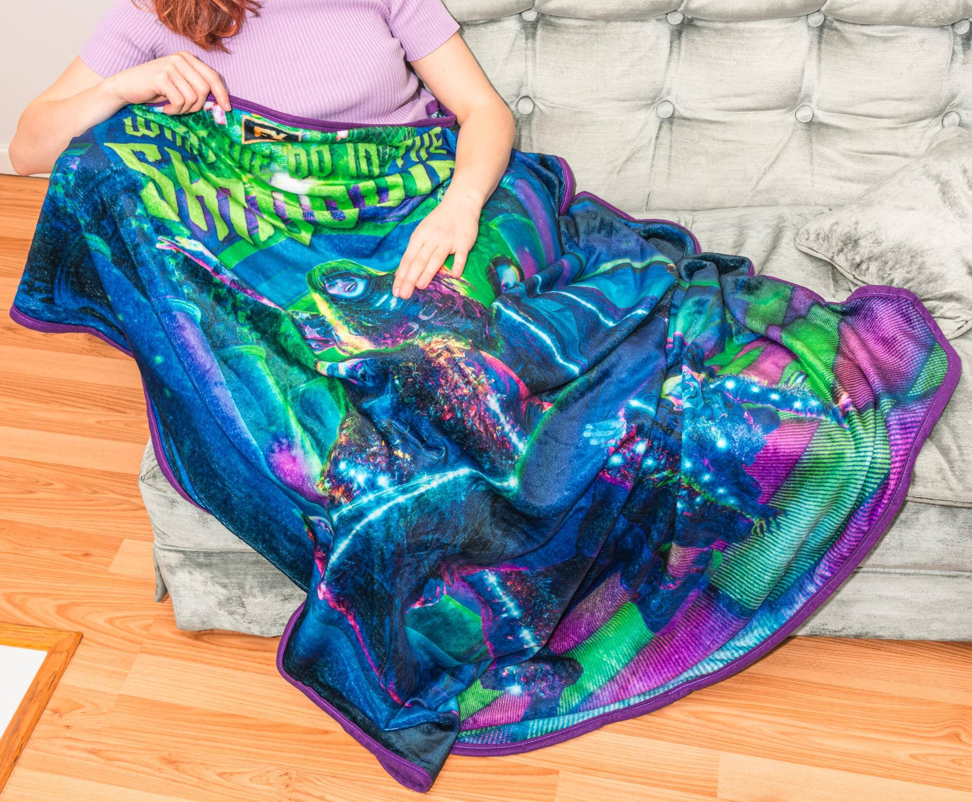 Alt View 3. Silver Buffalo - What We Do In The Shadows Disco Fleece Throw Blanket | 45 x 60 Inches - Blue.