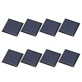Unique Bargains - 8pcs 2V 0.22W 110mA Mini Solar Panels, Small Solar PV Cells for DIY Electric Toy Materials Kits - Black