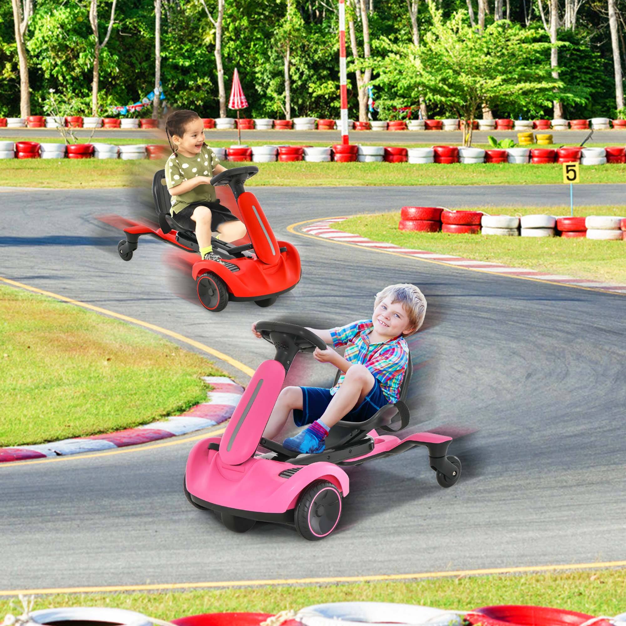 Alt View 3. Costway - Costway 6V Kids Ride On Drift Car Electric Drifting Go Kart for Kids with 360° Spin - Red.