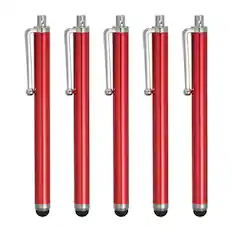 Front. Unique Bargains - 5pcs Stylus Pens for Touch Screens Universal Capacitive High Sensitivity for Phone All Capacitive Touch Screen Device - Red.
