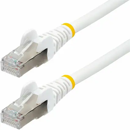 Front. Startech - 75ft White CAT6a Ethernet Cable, Snagless RJ45, 10G, 100W PoE, S/FTP, LSZH, 27AWG Pure Copper, 500MHz, Shielded Network.