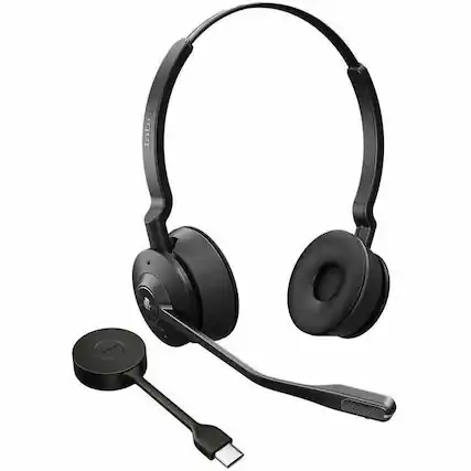 Front. Jabra - Jabra Engage 55 SE Headset - Stereo - Over-the-head - Binaural - Black - Black.