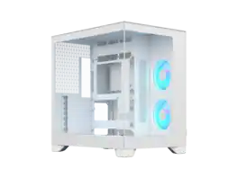 Fractal Design - Pop 2 Vision White RGB - Dual-Chamber Case with Glass Panels, 4 RGB Fans, Spacious E-ATX/ATX/mATX/ITX - White