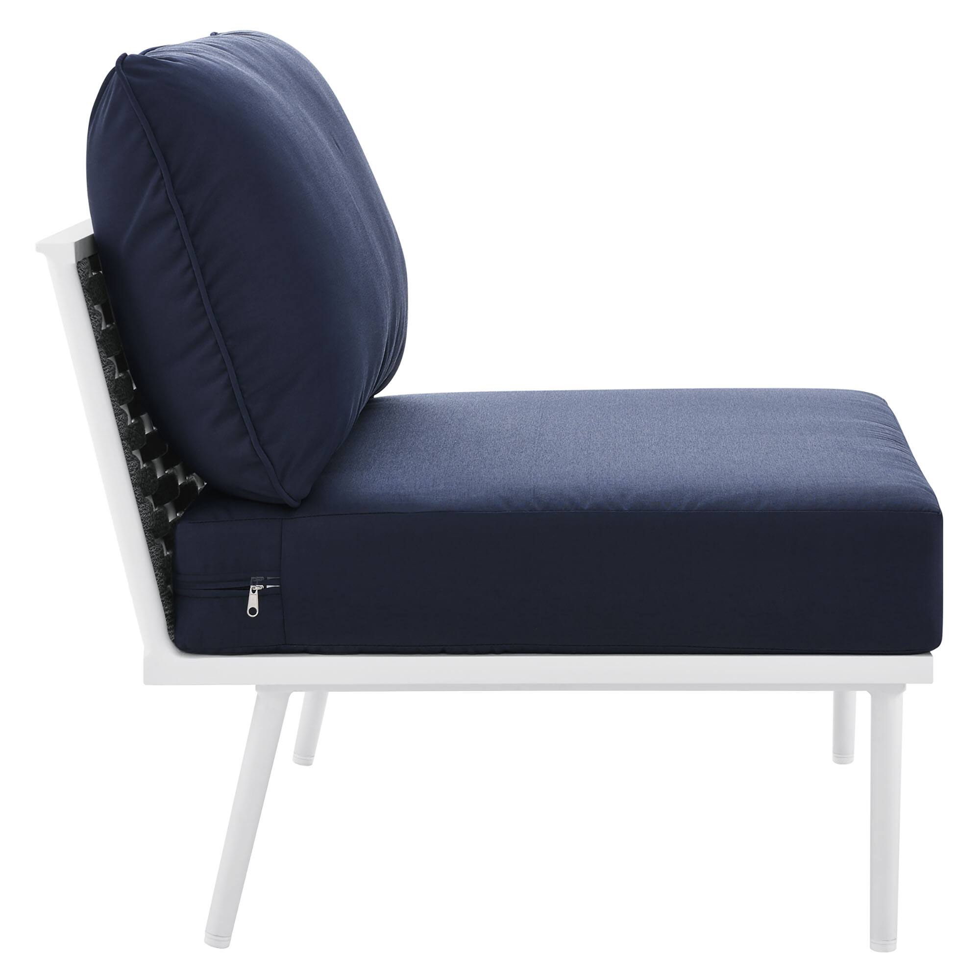 Alt View 1. Modway - Stance Outdoor Patio Aluminum Armless Chair by Modway - White Navy.