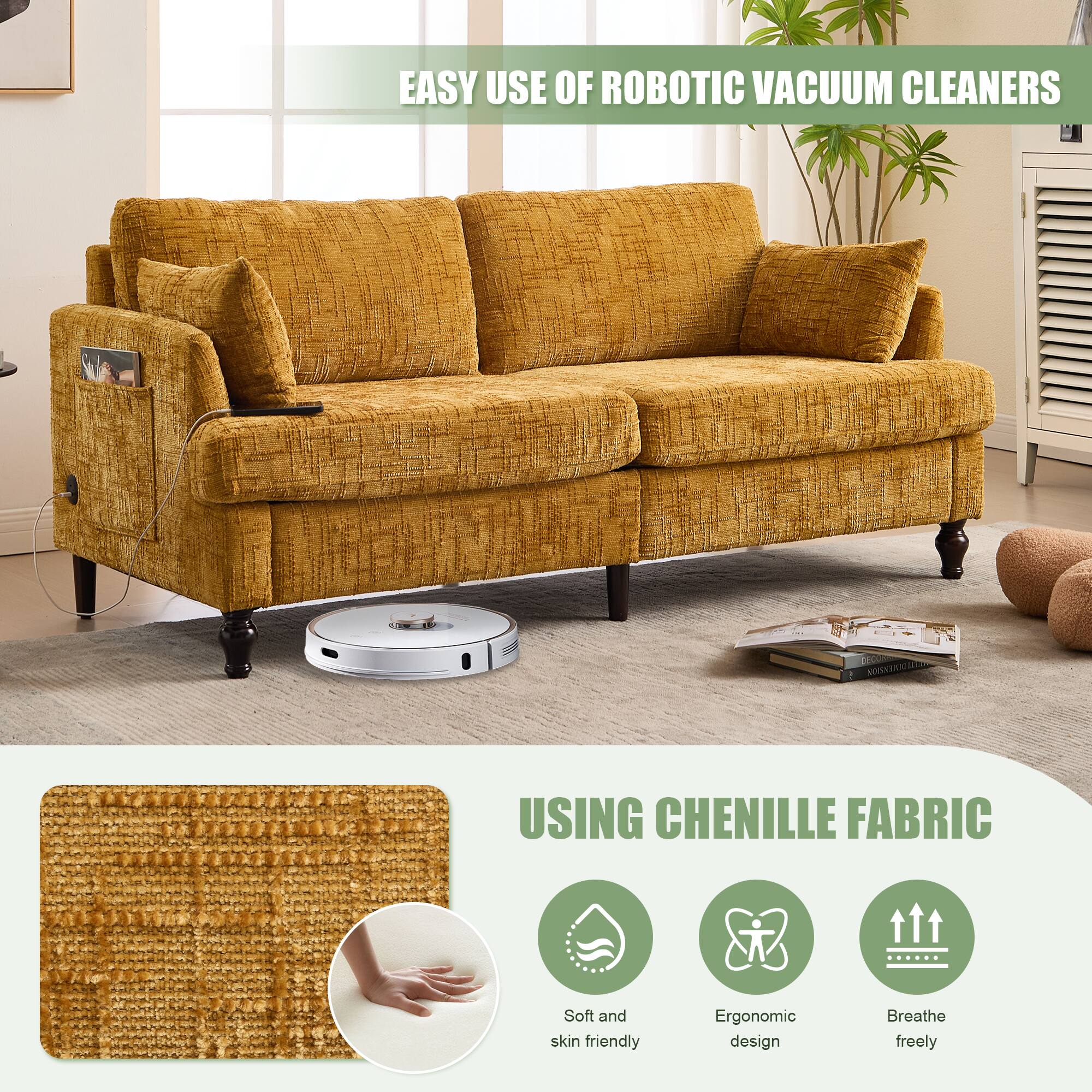EASY USE OF ROBOTIC VACUUM CLEANERS

USING CHENILLE FABRIC

- Soft and skin friendly
- Ergonomic design
- Breathe freely