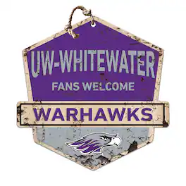 Jardine - Wisconsin-Whitewater Warhawks 20'' x 20'' Fans Welcome Badge Sign - Purple
