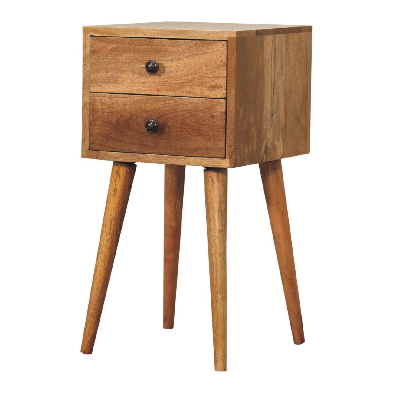 Left. Artisan Furniture - Artisan Furniture Solid Wood Mini 2 Drawer Oak-ish Nightstand - Oak.