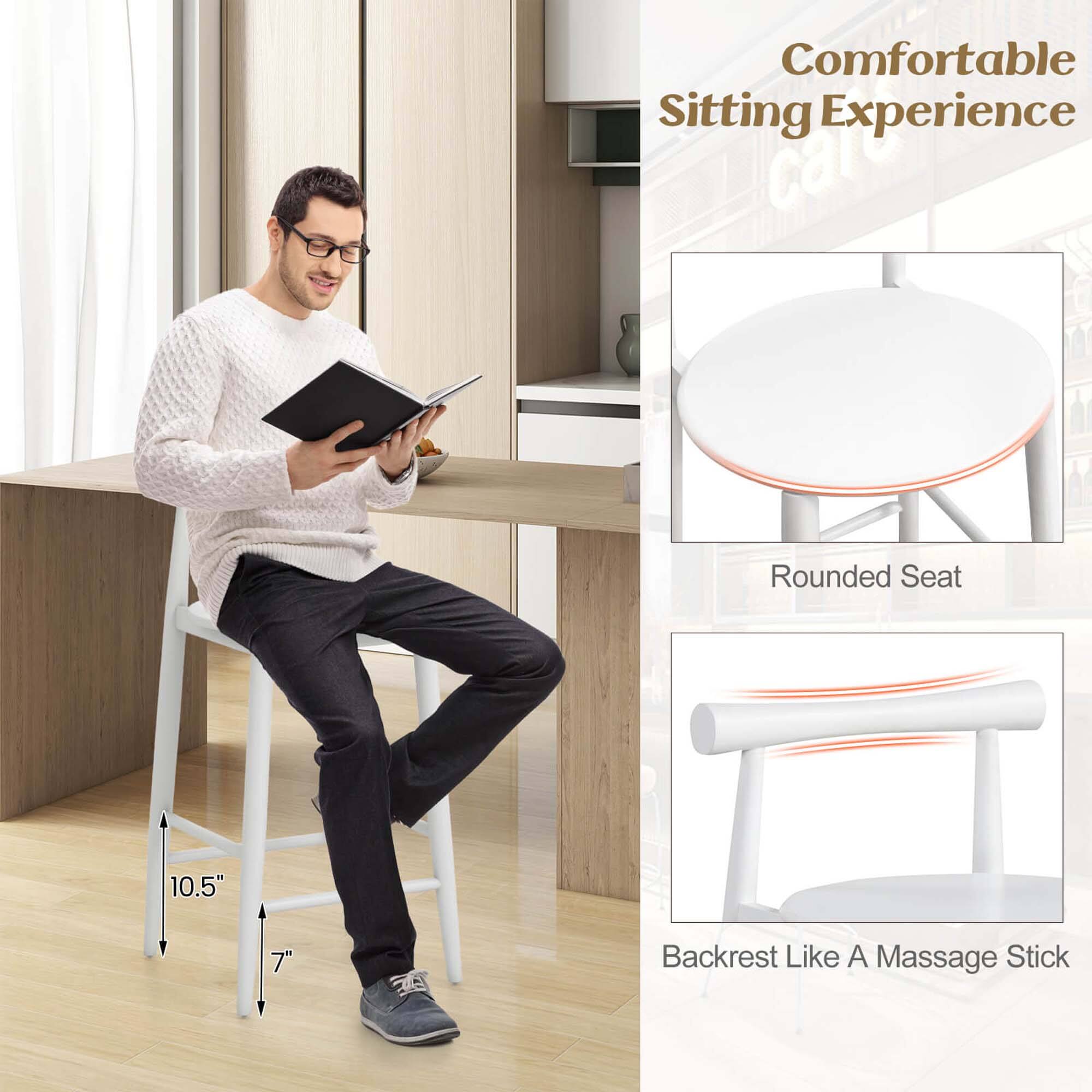 Comfortable Sitting Experience: Rounded Seat 10.5" Backrest Like A Massage Stick
