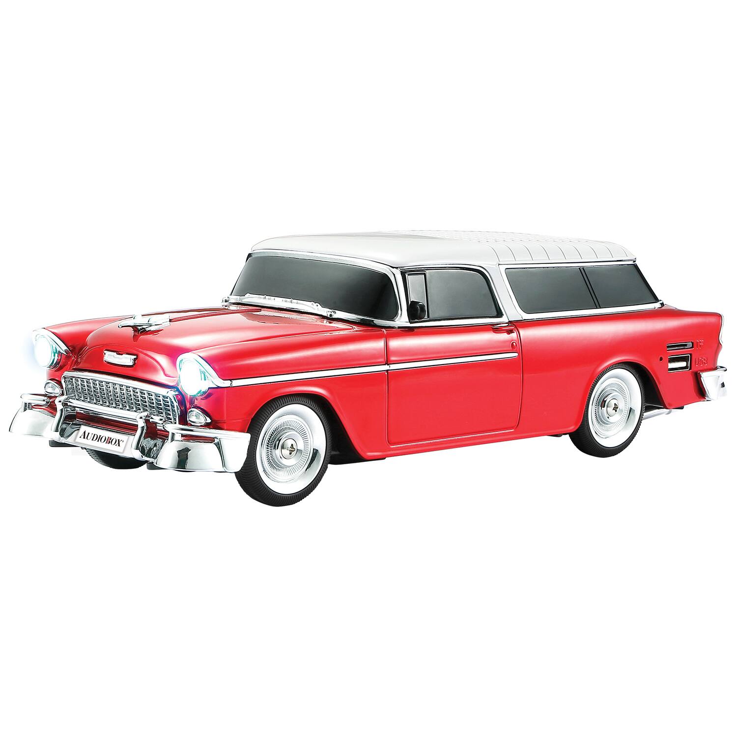 Alt View 2. AudioBox - TRK-5500BT Retro Ride 10-Watt Continuous Output 1955 Replica Car Bluetooth Speaker - Red.