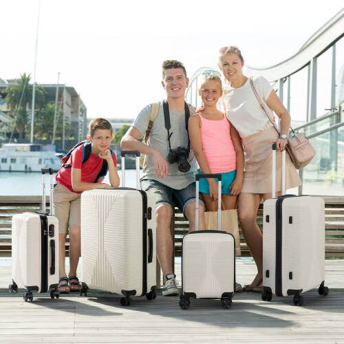 Alt View 7. Winado - 16"/20"/24"/28" Carry on 4 Piece PP Hardside Luggage Suitcase Set with Built-in Lock Spinner Wheels for Travel Business - White.