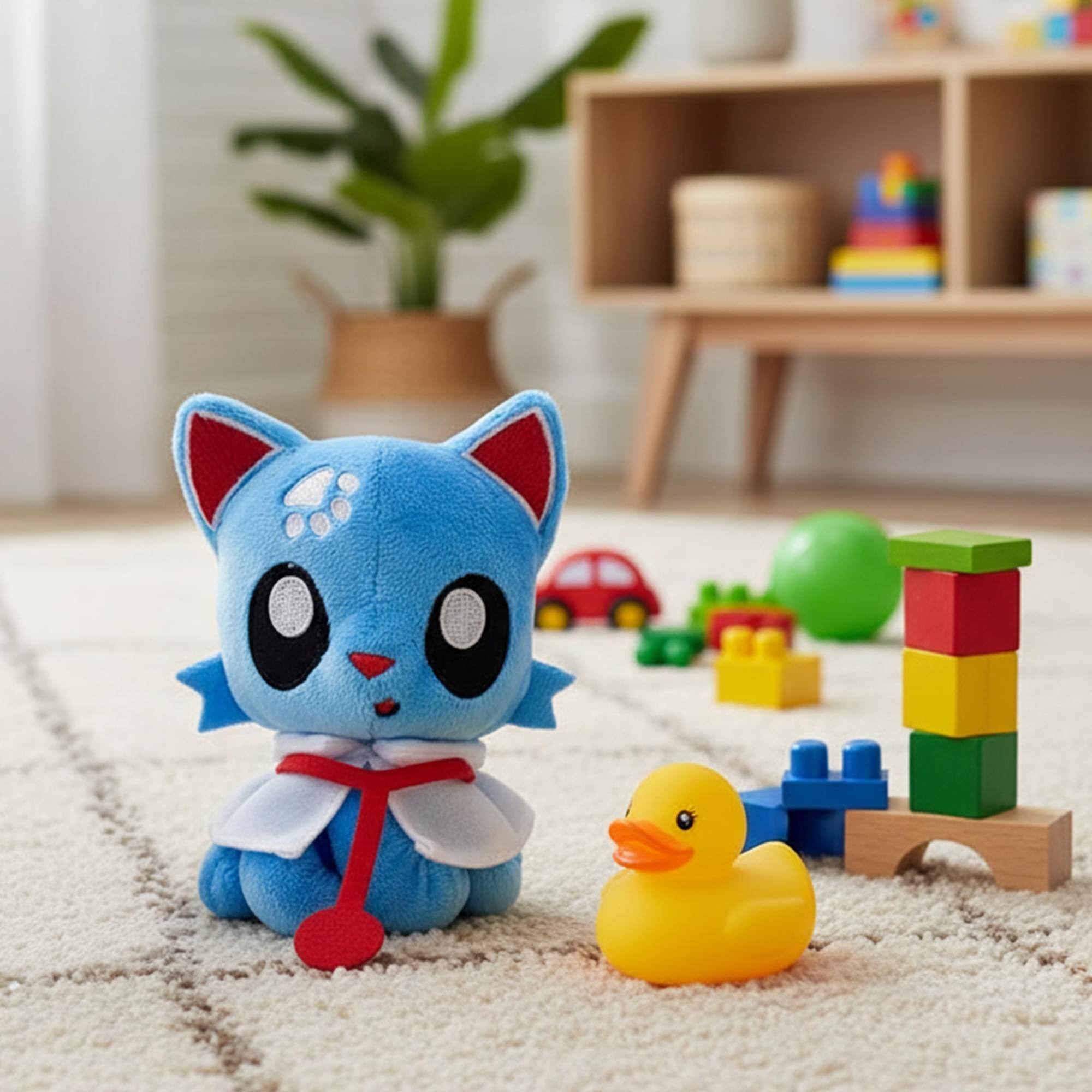 Alt View 2. Tentacle Kitty - Tentacle Kitty First Responders & Essentials Little Ones Plush | Delivery Kitty - Blue.