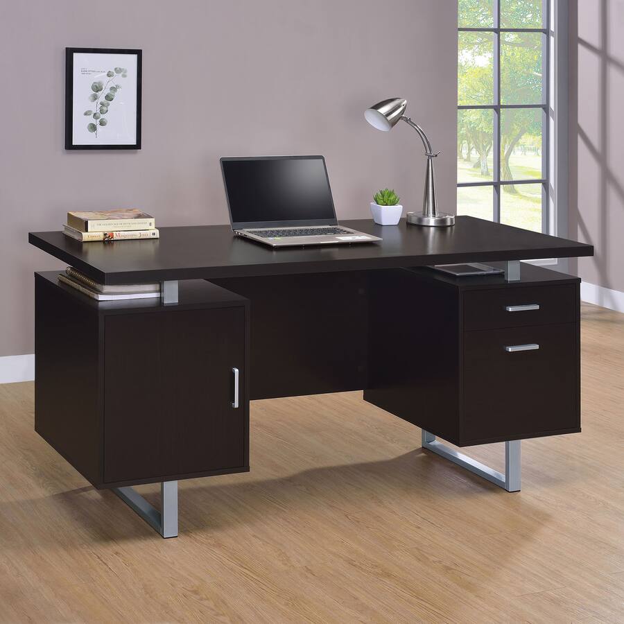 APRILSOUL 1pc Contemporary 60 inch 2 drawer Computer Desk White High ...