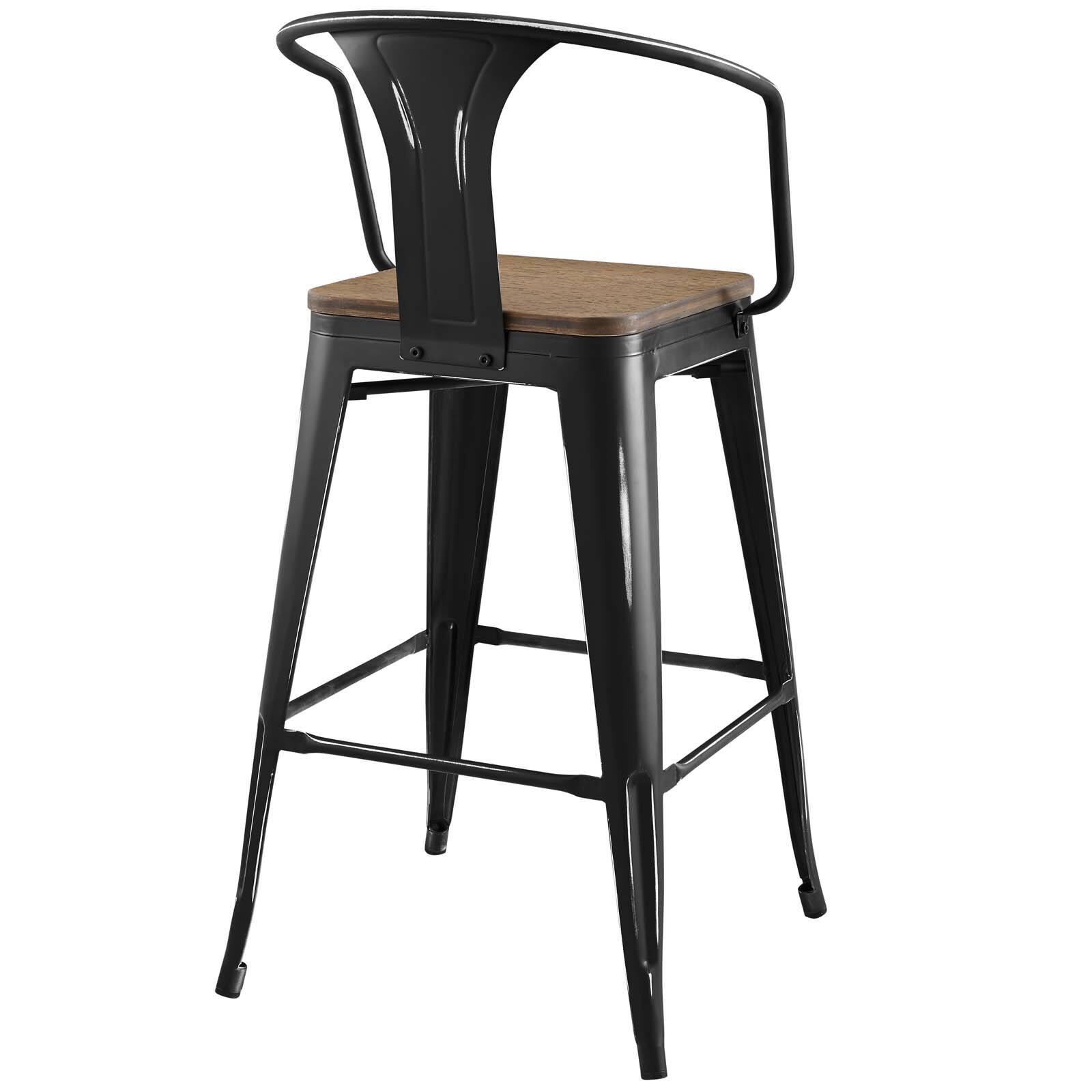 Alt View 1. Modway - Promenade Bar Stool Set of 4 by Modway - Black.