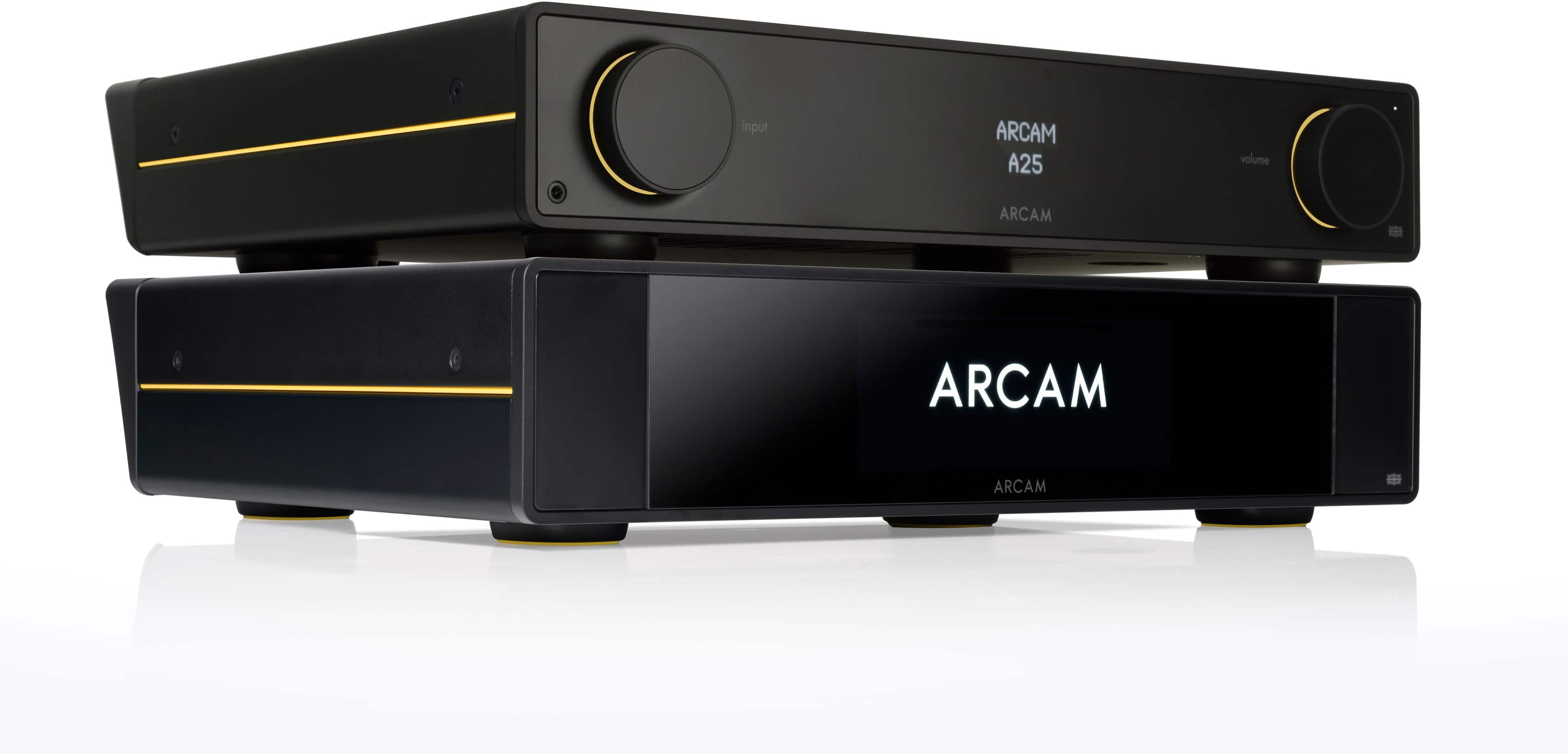 The text on the image reads "ARCAM A25 volume ARCAM." The correct grouping of the text would be "ARCAM A25 volume ARCAM."