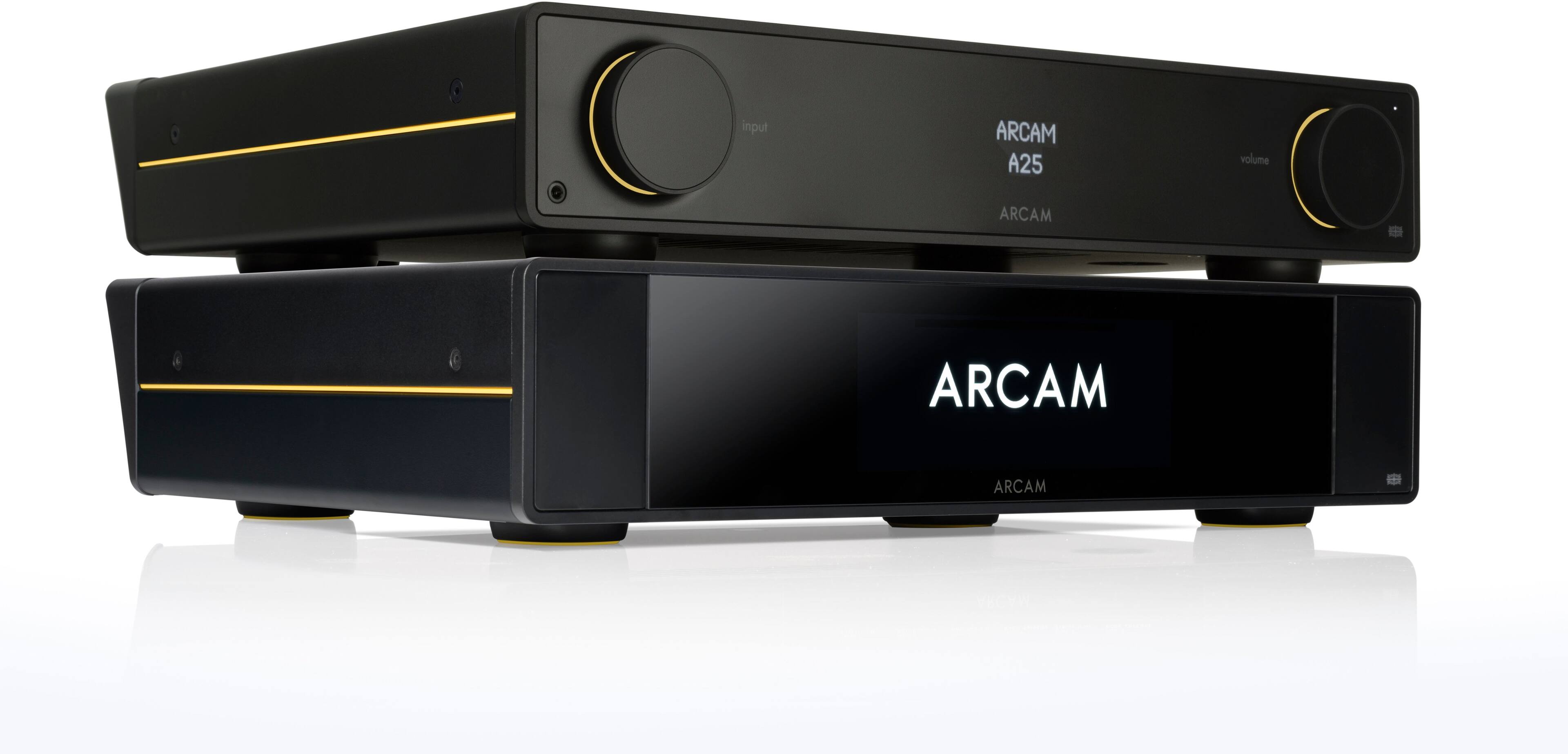 The text on the image reads "ARCAM A25 volume ARCAM." The correct grouping of the text would be "ARCAM A25 volume ARCAM."