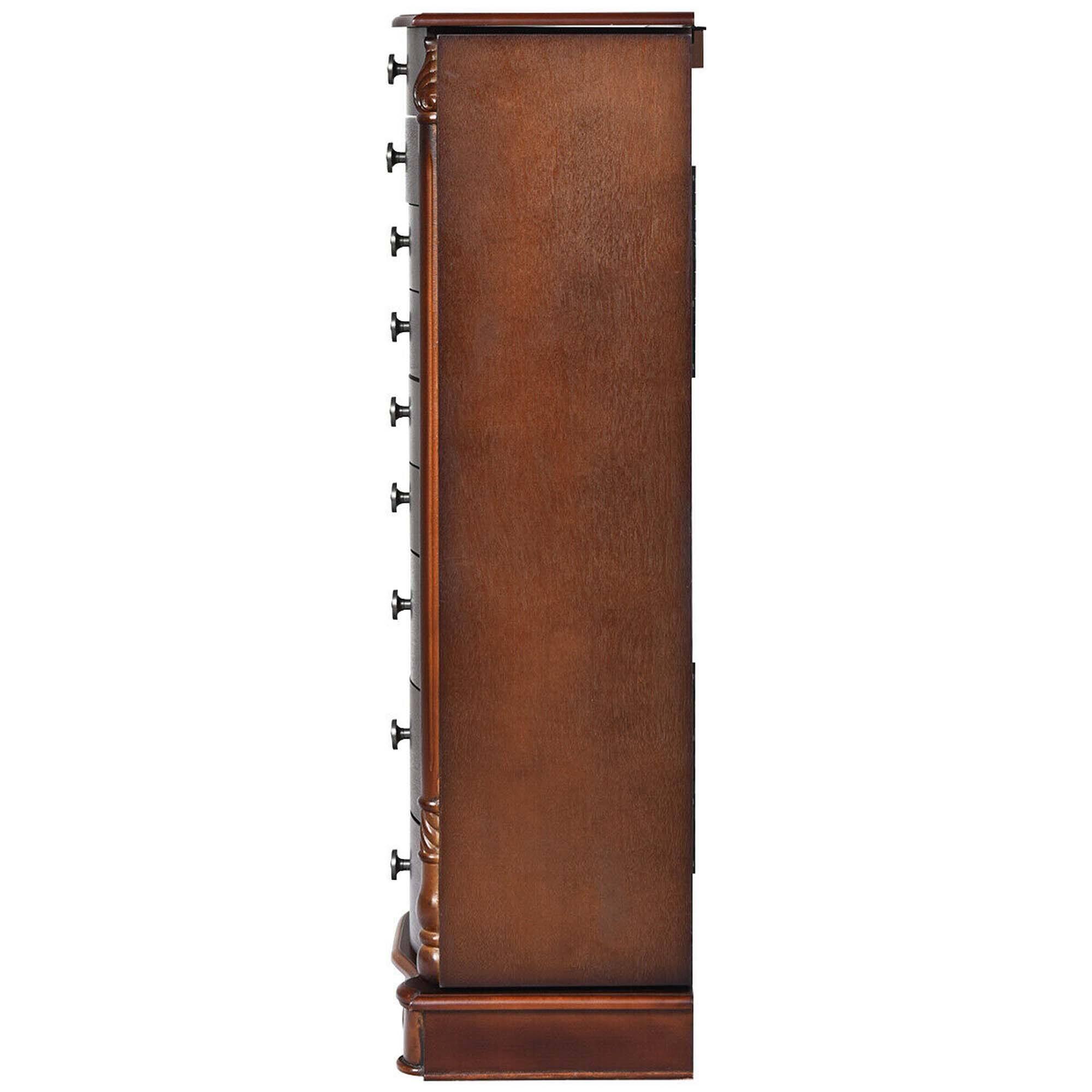 Alt View 19. Costway - Wood Jewelry Cabinet Storage Chest Stand Organizer Necklace - Walnut.