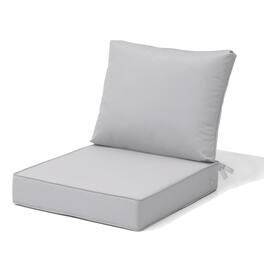 Crestlive Products - 24x24 Inch Water-Resistant Deep Seat Outdoor Replacement Cushions - Light Gray