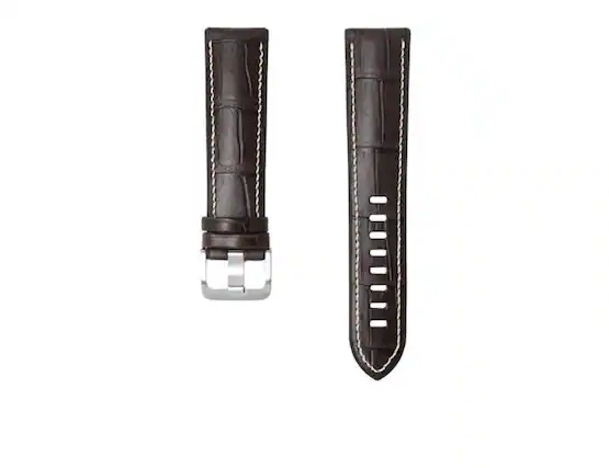 Front. Samsung - Samsung Strap Studio Serafil Prime 20mm Watch Band | Color: Brown - Brown.