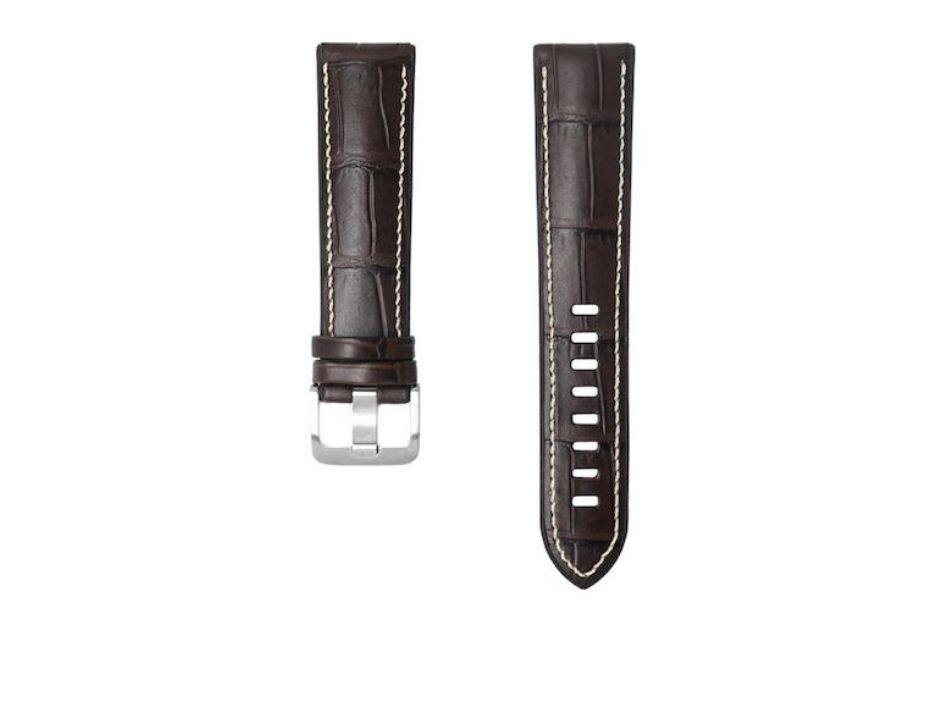 Front. Samsung - Strap Studio Serafil Prime 22mm Watch Band | Color: Brown - Brown.