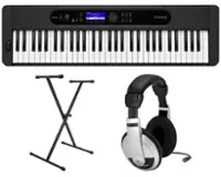 Casio - CT-S400 Premium Pack with 61 Key Keyboard, Stand, AC Adapter, and Headphones - Black - Front_Zoom