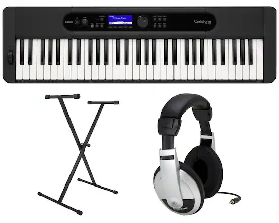 Casio CT S400 Premium Pack with 61 Key Keyboard Stand AC Adapter and Headphones Black CAS CTS400 PPK Best Buy