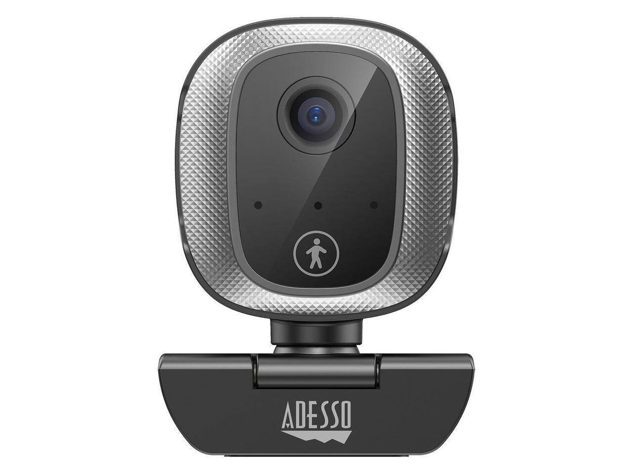 Alt View 5. Adesso - Adesso CyberTrack M1 1080P HD USB Webcam with Motion Tracking, Mic, Tripod Mount - Black/Silver.