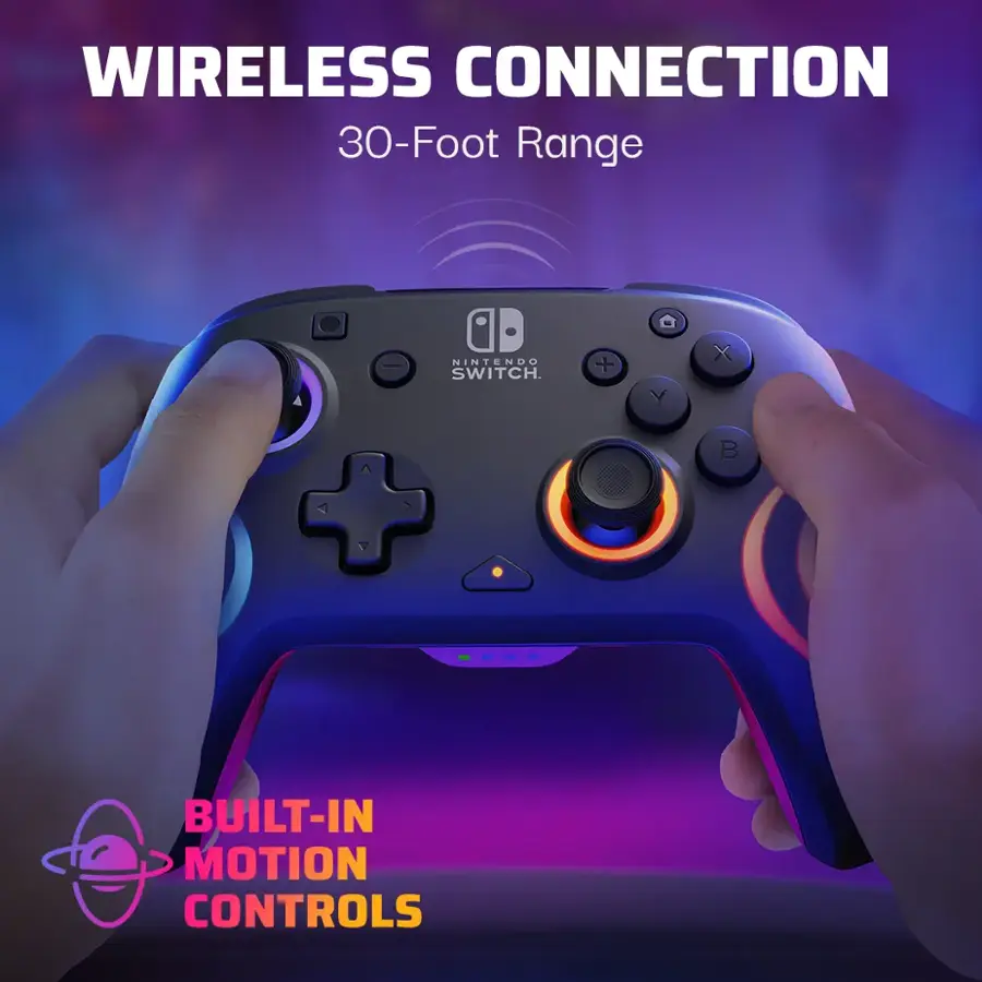 PDP Afterglow Wave Wireless RGB Gaming Controller for Nintendo Switch ...